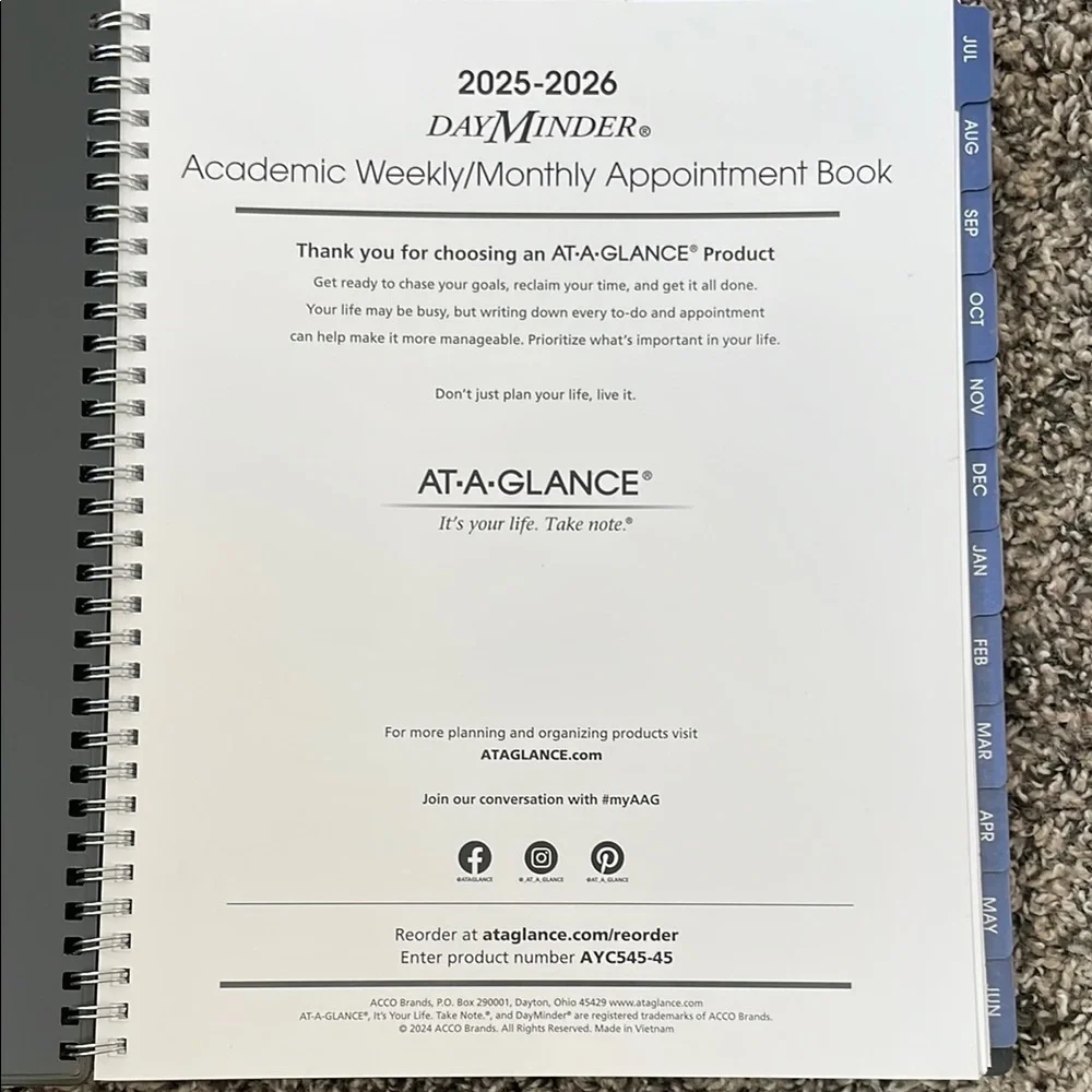 At-A-Glance Gray Academic Calander Office Planner